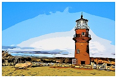 Gay Head Light Tower on Martha's Vineyard -Digital Painting